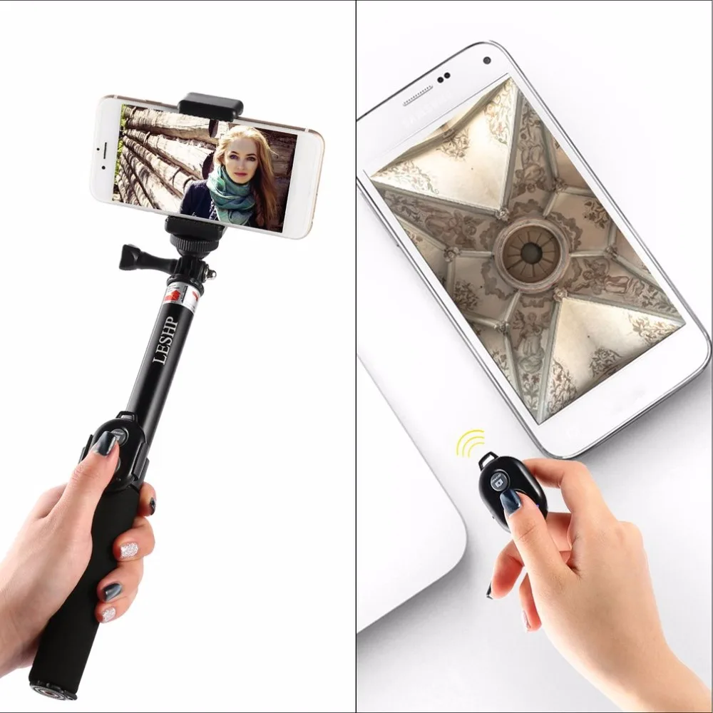 Беспроводные селфи-палки, автомобильный держатель для iPhone 6/6plus/5, для смартфонов на Android, выдвижной монопод с регулируемыми углами