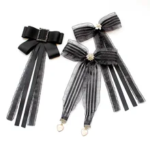 Британская Женская Свадебная вечеринка воротник рубашка галстук-платок горный хрусталь Кристалл Сплав Металл Бабочка Хрустальная лента галстук-бабочка