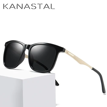 

KANASTAL Brand Design Polarized Sunglasses Men Mg-Aluminium Square Sun glasses Women Shades Retro Points Gafas Oculos de sol