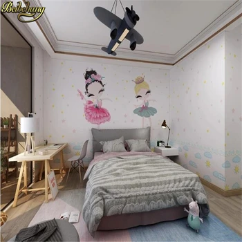 

beibehang Custom wallpaper 3D Cartoon ballet girl wallpapers for Girl's living room TV background wall painting papel de parede