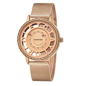 

New Luxury Brand Taylor Cole Women Watches Alphabet Gold Clock Stainless Steel Strap Relogios Remininos Wristwatch Women / TC130