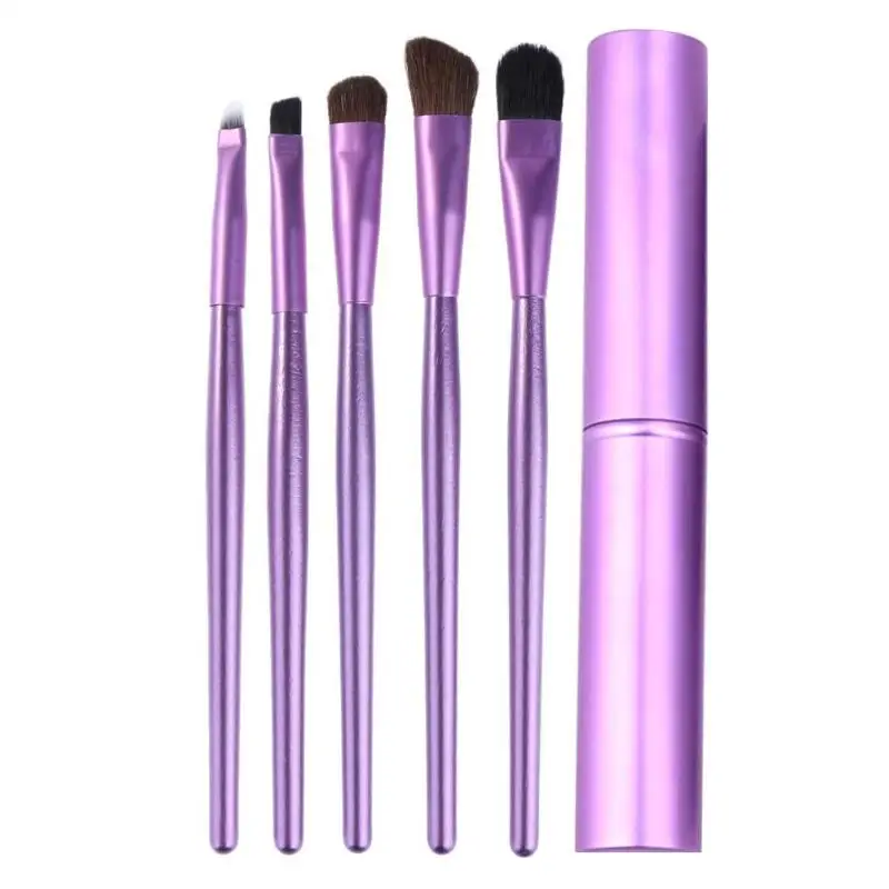 Профессиональный набор кистей для макияжа 15 шт., пудра, основа для теней, кисти для макияжа, косметика, мягкие синтетические волосы, набор инструментов для красоты - Handle Color: 5pcs  Purple