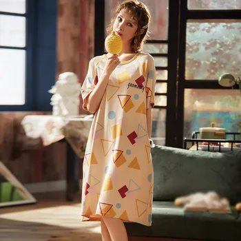 

2020 New Summer Dress Women's Cotton Short-sleeved Simple Natural Fashion Loose Dresses