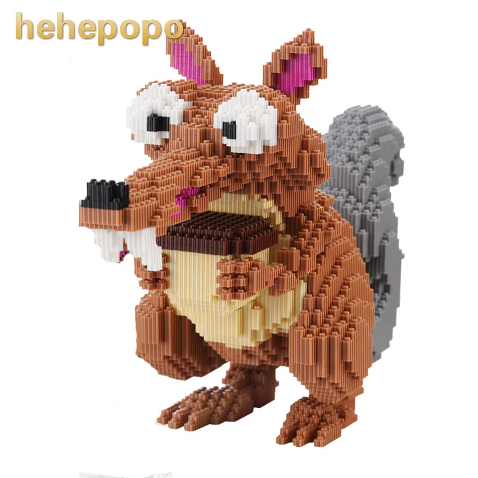 

8730pcs Large Size Cartoon Scrat Acorn 3D Assemble Squirrel Model Building Blocks Toy Children Educational Animal Toys