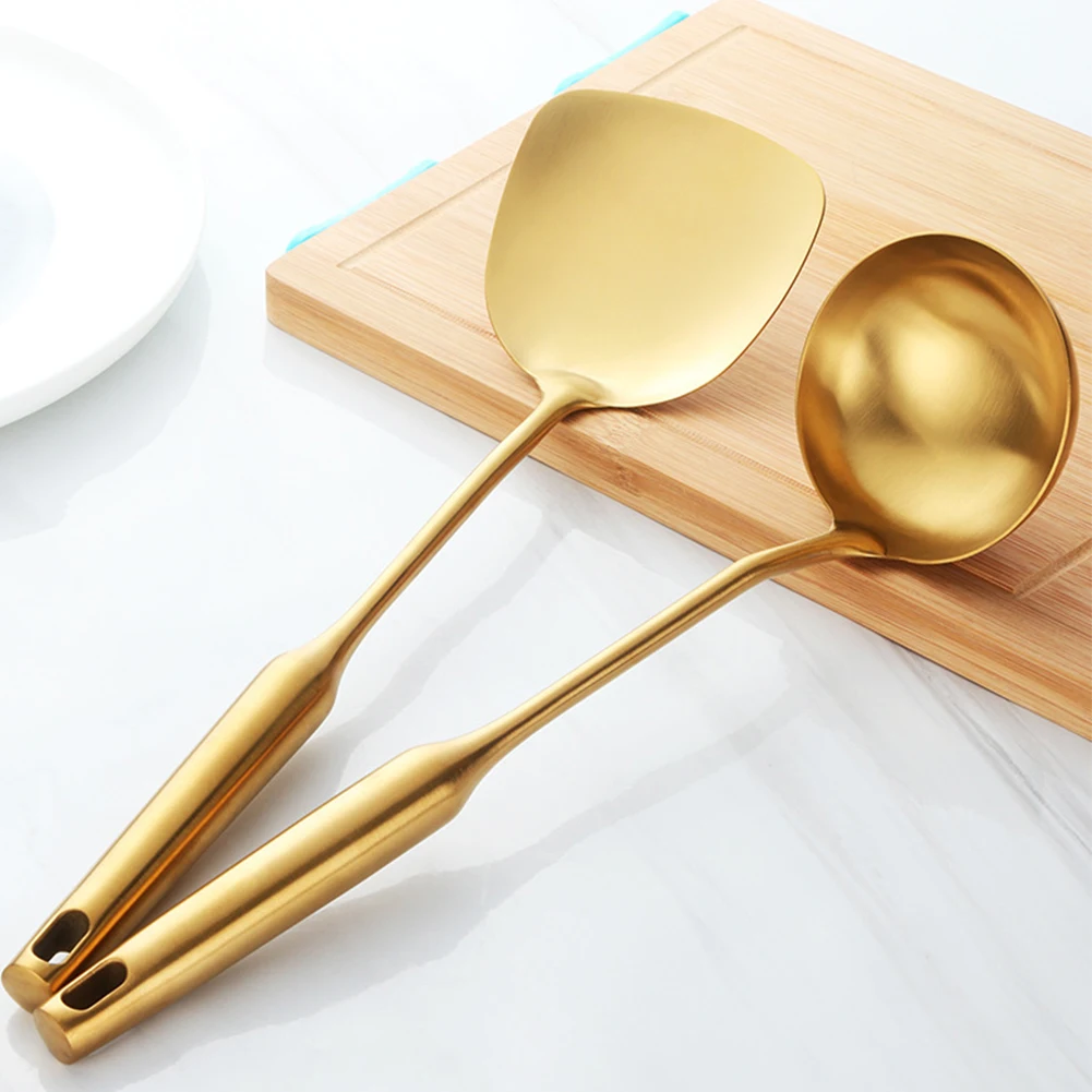1 Набор, кухонный гаджет, утолщенный суповый ковш, Тернер, лопатка из нержавеющей стали, полезные инструменты для приготовления пищи, столовая посуда, инструмент