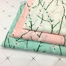 1 ярд Тенсел бамбук полиэстер хлопок Принт дышащие кружевные Костюмы ткань дизайнерская ткань для Сывороточного Белка