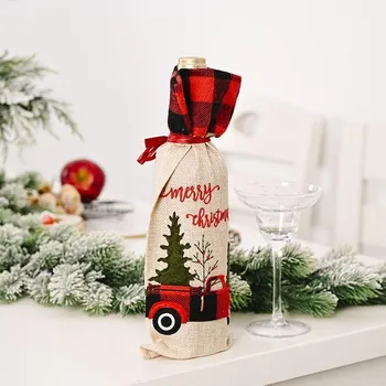 

1pcs Wine Bag Christmas Wine Cover Packaging Wine Bag New Year's Bottle Case Merry Xmas Table Decor Navidad Wine Bag Christmas