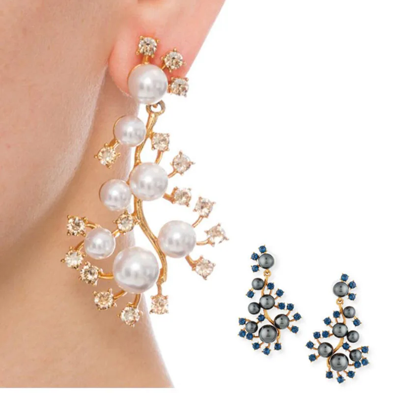 CSxjd Luxury Jewelry pearl Crystal Earrings