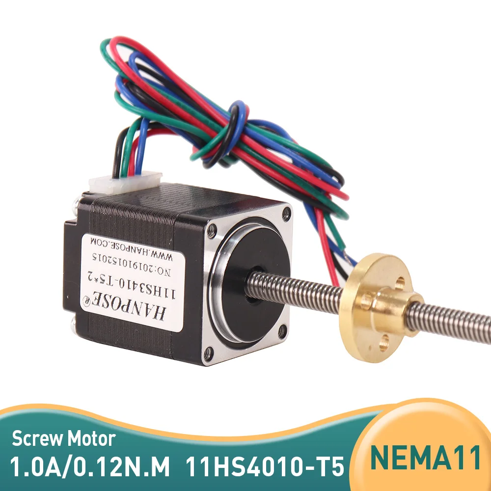 

Nema11 stepper motor T-screw 11HS4010-T5 1.0A 0.12N.m 28X40MM length 200 250 300mm large torque for mini cnc 3D printer