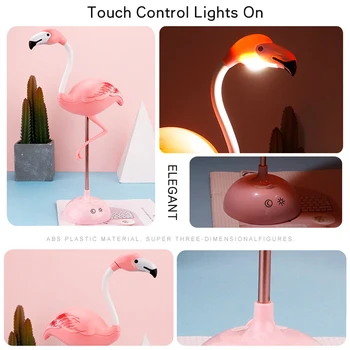 

Cute Cartoon Bird LED Light Touch Sensor USB LED Desk Table Night Reading Lamp Light Rechargeable For Kid Room Wedding Decor