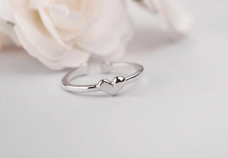 Hot Sale 925 Sterling Silver Heart Ring For Women Original Fine 