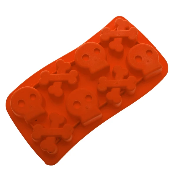 Skull Crossbone Ice Cube Mold Maker Tray - Red