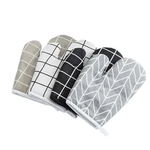 Мультяшные цветные хлопковые перчатки для духовки, микроволновые печи, кулинарные рукавицы, термостойкие перчатки, кухонные инструменты