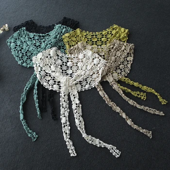 

Lolita hollow out hook gothic circle scarf Mori girl Japanese girl 2020 autumn kawaii