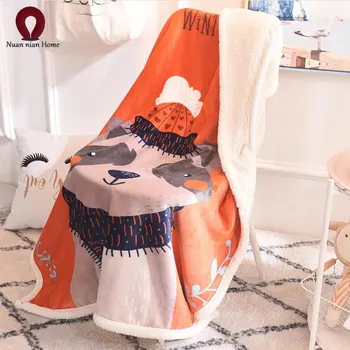 

Lamb velvet blanket thickening children double-layer flannel children's blanket lambs blanket office car blanket free shipping