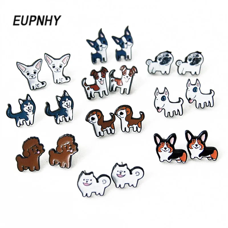 Женские серьги пусеты EUPNHY 2 шт./компл. с мультяшными животными|Серьги-гвоздики| |
