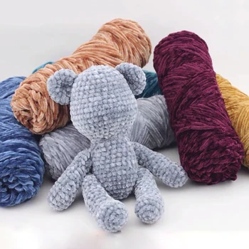 

100g/ball Chunky Chenille Yarn Wool Thread DIY Soft 100% Polyester Winter Warmth Hand Knitting Crochet Velvet Yarn