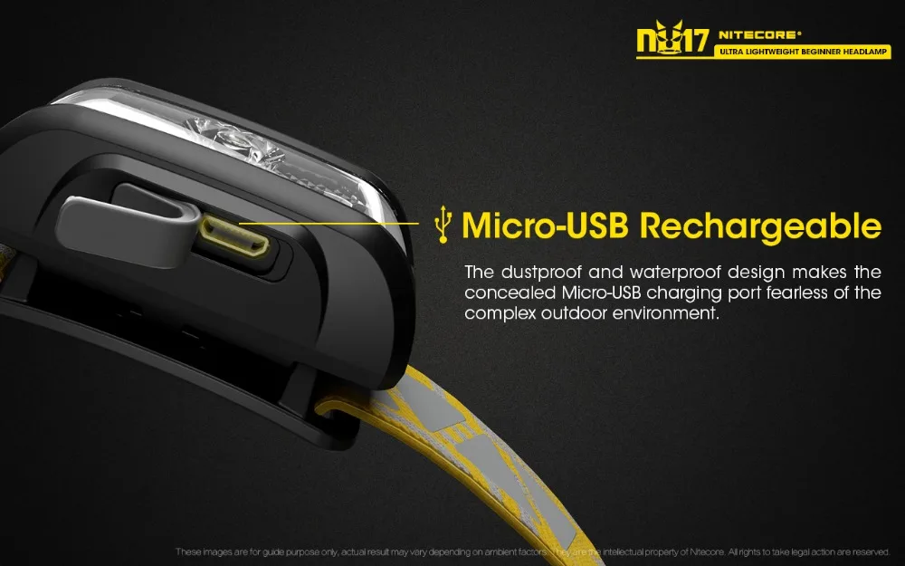 NITECORE NU17 USB Charging Headlamp CREE XP-G2 S3 Red CRI White Light Dual Switch Design Lightweight Headlight built-in battery