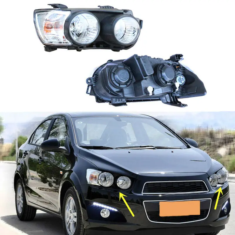 

For Chevrolet Aveo 2008-2013 2pcs Front Headlight Assembly Lamps Xenon Light