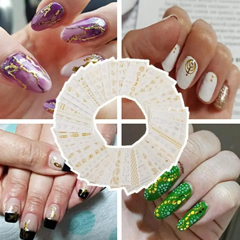 Для камеры fujifilm комплект 30 шт. Nail Art Наклейки переводятся с помощью воды, цвета: золотистый, серебристый DIY маникюр наклейки для маникюра, украшения для кончиков ногтей
