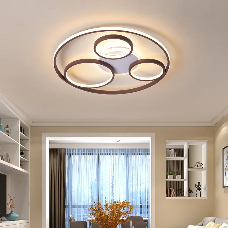 Luminaires Modern Led Ceiling Lights Coffee Color Led Round
