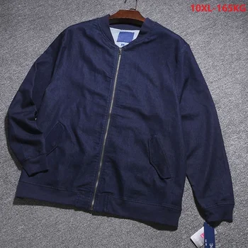 

8XL 9XL Men Spring Sports Jackets Simple Baseball Collar Plus Size 10XL Autumn Coats Loose Casual 150KG 160KG Man Zipper Jackets