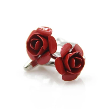 

Fashion Red Rose Cufflinks High Quality Shirts for Cufflink Novelty Cuff Links Valentine's Day Gifts Luxury Jewelry