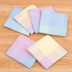 Mouchoir à carreaux de couleurs mélangées, 12 pièces, lingettes en coton carrées neutres à carreaux à la mode, Style mignon 43x43cm 