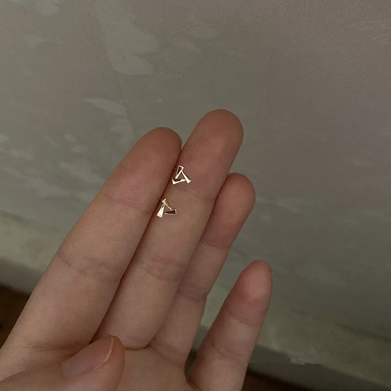 925 Sterling Silver Geometric Triangle Windmill 14k Gold Plating Earrings Women Simple Fashion Wedding Party Jewelry Gift - Image 3