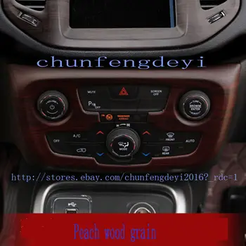 

For Jeep Compass 2017 2018 Peach Wood Grain Air Condition Adjust Frame Panel Car accessories