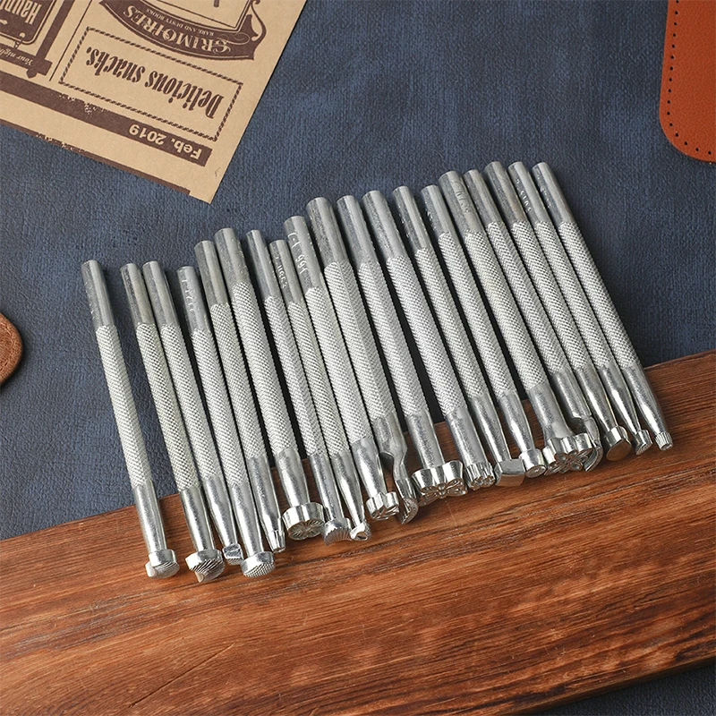 Leather Craft Stamps Metal Printing Tool Leather Stamping Set Saddle Making Tools Embossing for Handmade