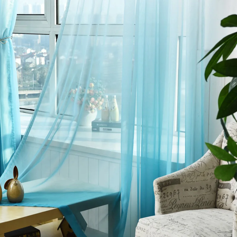 Color 4 Tulle Шторы с градиентным рисунком, вуаль, серое окно, современные, для гостиной, занавески, тюль, отвесная ткань, Rideaux Cortinas WP185-50 - Цвет: Color 4 Tulle