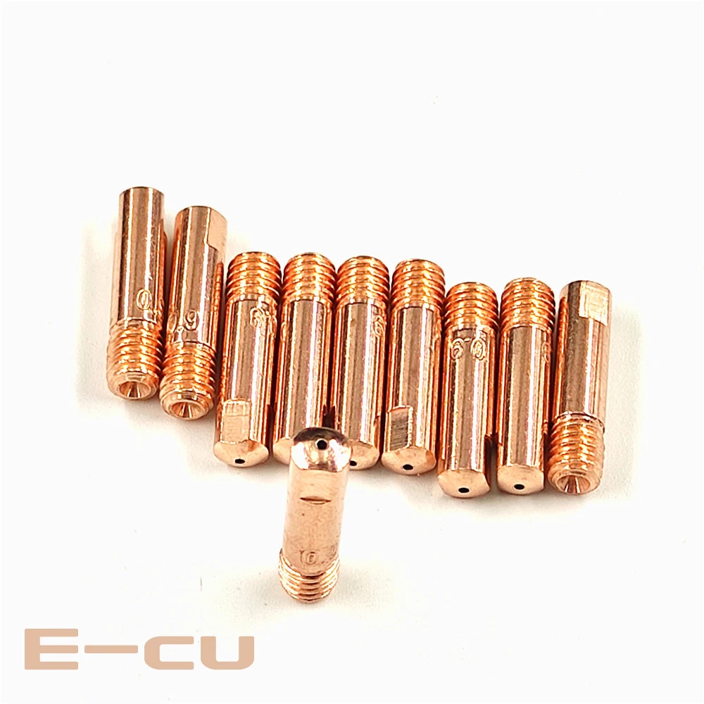 Welding Torch 15AK Contact Tip CuCrZr/E-cu MIG Torch/Gun Consumables 0.6 0.8 0.9 1.0 1.2mm M6x25mm Welding Tips MIG MAG Welding Torch