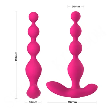 Silicone Anal Plug Wireless Remote Control Vibrator Butt Beads Anus Masturbator Male Prostate Massage Sex Toys for Woman and Man 6