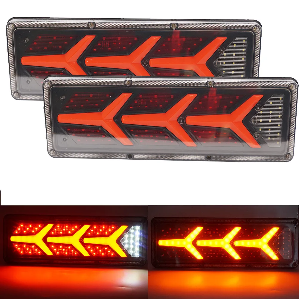 2X 12/24V Led Car Rear Light Super Bright Flow Sterzo Indicatore Di Direzione Per Camion Rimorchio Caravan Ute Camper Fendinebbia Fanale Posteriore