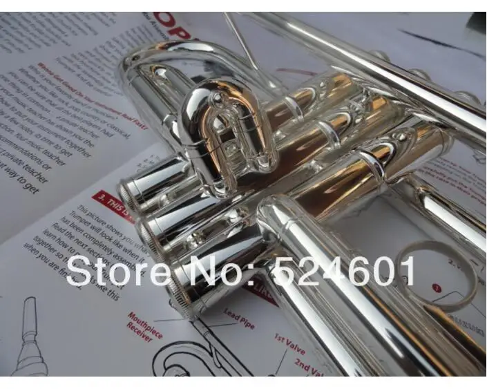 Original SUZUKI Trumpet Small Stainless Steel Silvering Professional 965 Brass Instruments Bb Trumpet TR-200S
