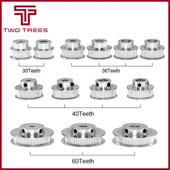 

10pcs New GT2 Timing Pulley 30 36 40 60 Tooth Wheel Bore 5mm 8mm Aluminum Gear Teeth Width 6mm Parts For Reprap 3D Printers Part