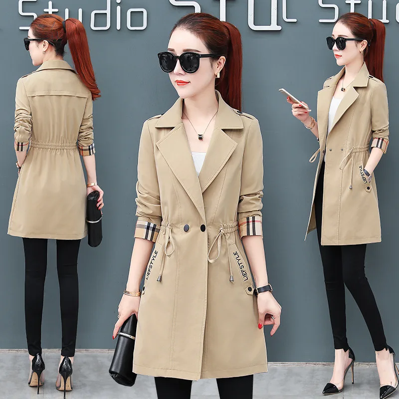 

Mid-length Trench Coat WOMEN'S Dress 2019 Spring And Autumn Popular New Style Korean-style Loose-Fit Overcoat Casual Elegant Wai