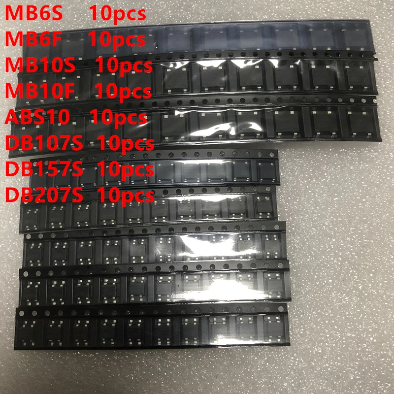 8value* 10 шт. = 80 шт. диодный мост выпрямителя Ассорти Комплект содержит MB6S MB6F MB10S MB10F ABS10 DB107S DB157S DB207S