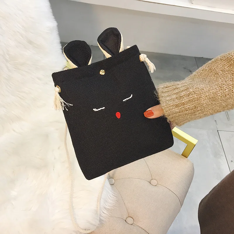 

Creative Bag New Style Korean-style Rabbit Mobile Phone Shoulder Bag Mobile Phone Change Key Solid Color Shoulder Bag Women's