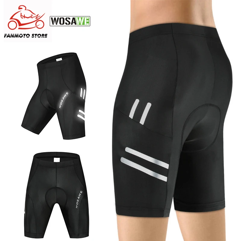 Wosawe 5d Padded Motorcycle Men's Shorts Shockproof Reflective Summer