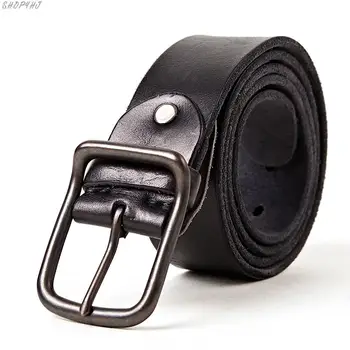 

Luxury genuine leather belt men belts men's jeans strap black color wide strapping waistband brown thong vintage leather