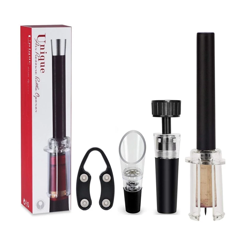 Wine Opener Пластиковый Винный штопор насос воздушного давления открывалка для бутылок с фольга резак вино Pourer и вакуумная пробка кухонные принадлежности штопор - Цвет: Wine Opener