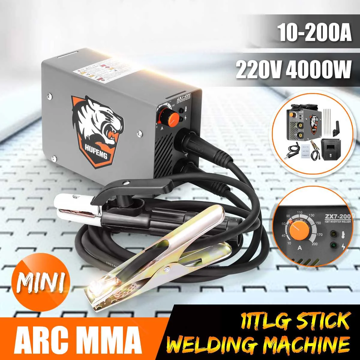 

Ручной Мини-сварочный аппарат MMA, ZX7-200 в, 10-220 А, 4000 Вт, инвертор для дуговой сварки, инструменты для сварки металла