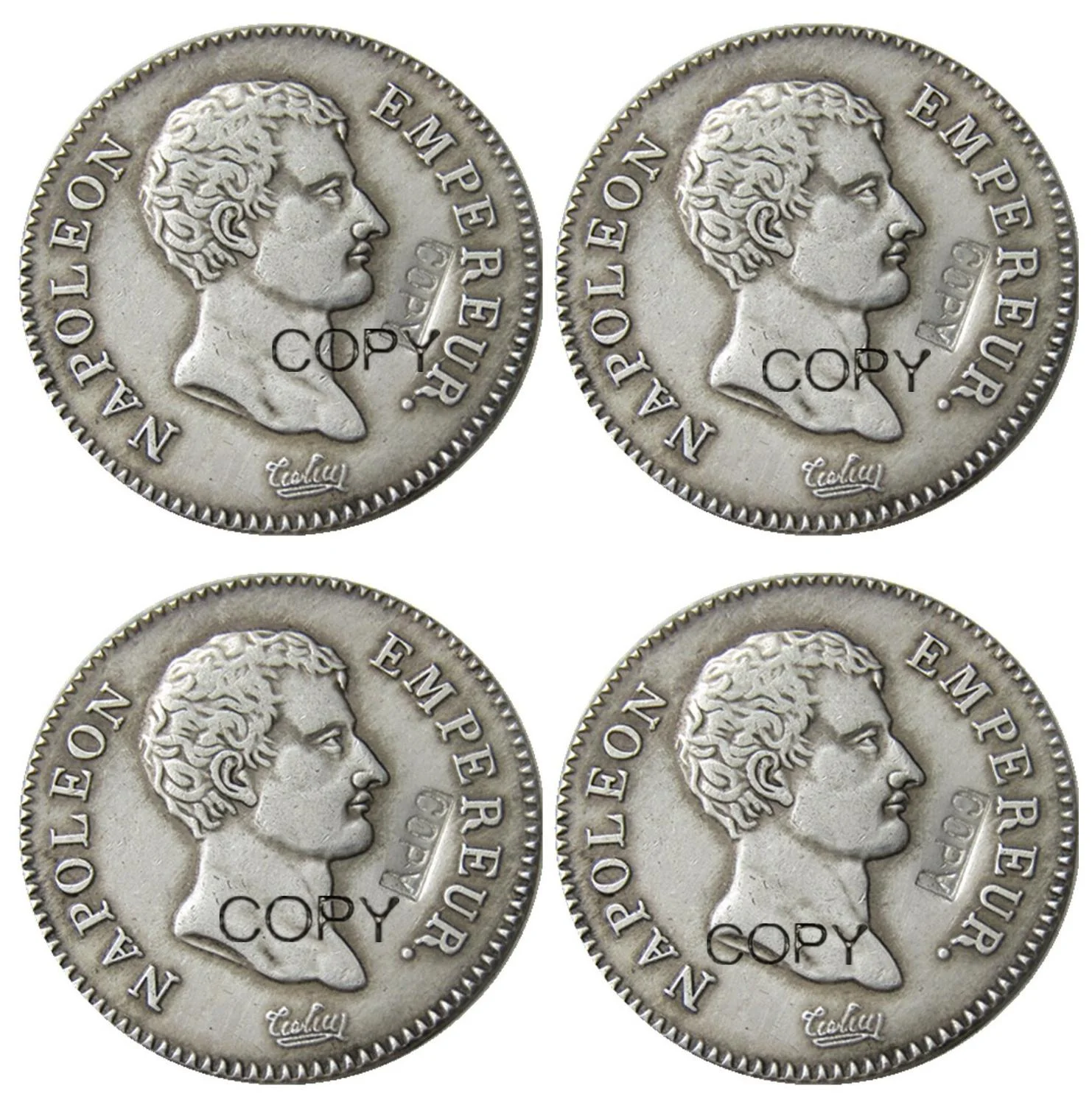 Франция набор(1806A 1806m 1807a 1807 m) 4 шт 2 Франка посеребренные копии монет