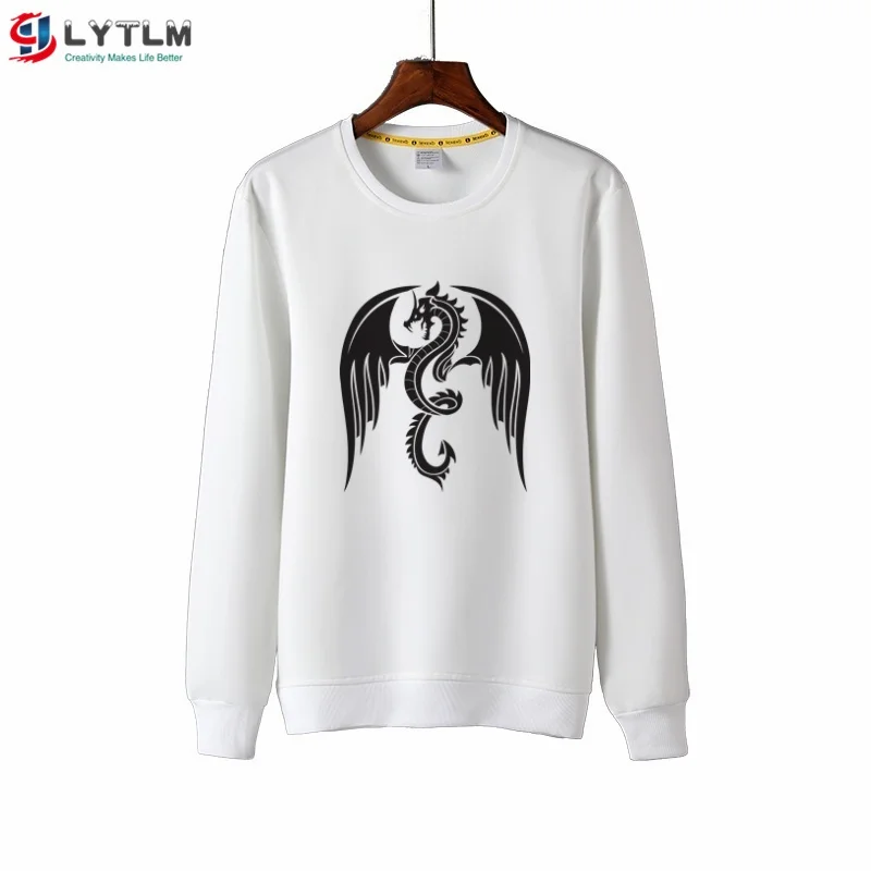 LYTLM нарисованные драконы Толстовка Bluza Dziewczynka для мальчиков зимние толстовки с героями мультфильмов детские толстовки с капюшоном для маленьких мальчиков - Цвет: WY6119 White