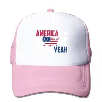 

American Flag F-Map-K Mesh Baseball Cap Unisex Adjustable Trucker Style Hats Pink