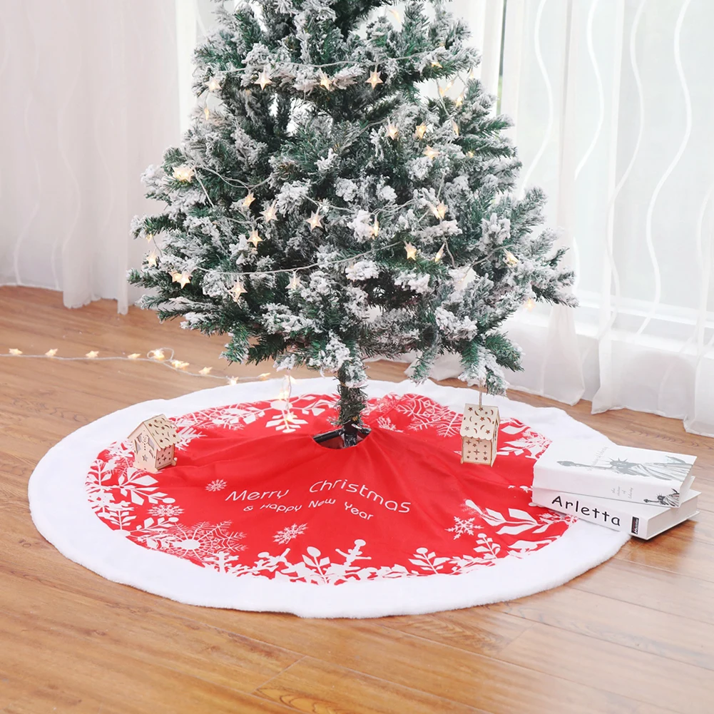 

Round Christmas Tree Skirt Red Floor Mat Cover Home Hotel Mall Xmas Tree Ornament New Year Decoration