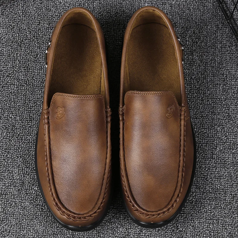 Merkmak 2020 Casual Men's Shoes Genuine Leather Breathable Moccasins Causal Loafers High-Quality Comfortable Soft Driving Shoes