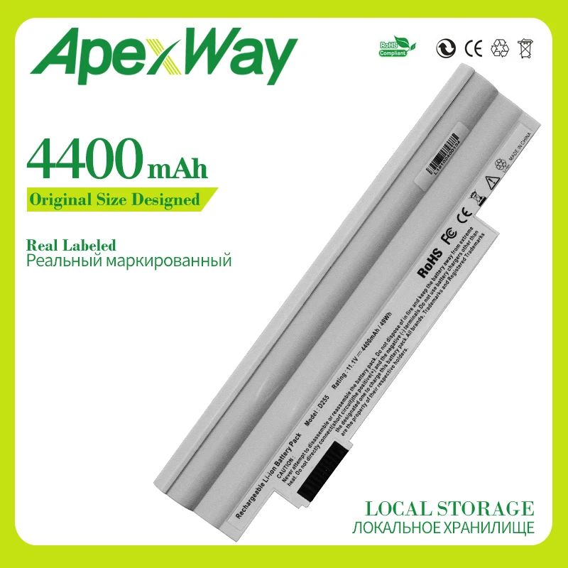 Pаспродажа Apexway белый ноутбук Батарея для acer Aspire one D255 D257 D260 D270 522 722 AL10A31 AL10B31 AO522 AOD255 AOD257 AOD260 AC700